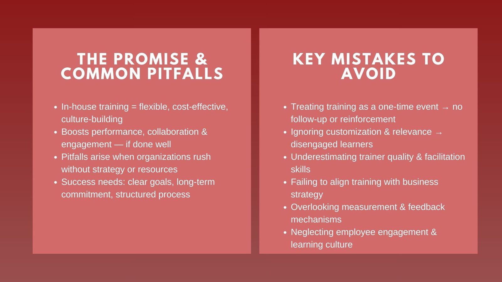 How to Avoid Mistakes in Customized In-House Training Programs