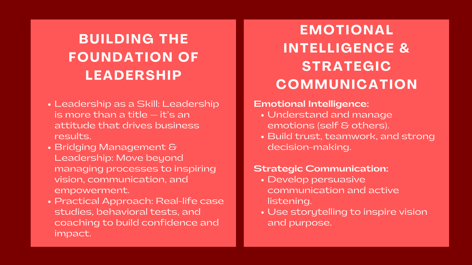 Leadership Skills Training for Managers