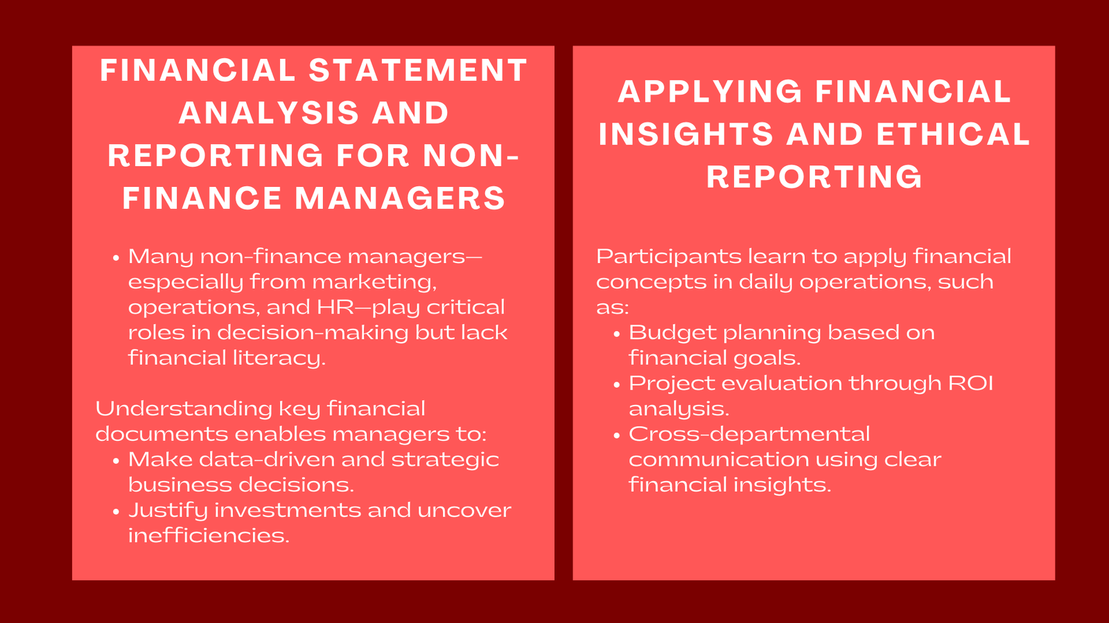 Financial Statement Analysis and Reporting Corporate Training for Non-Finance Managers