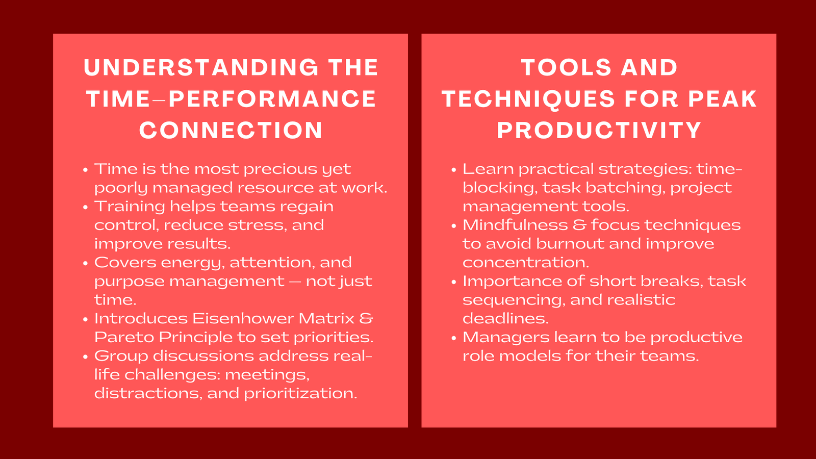 Time Management and Productivity Onsite Training for Teams