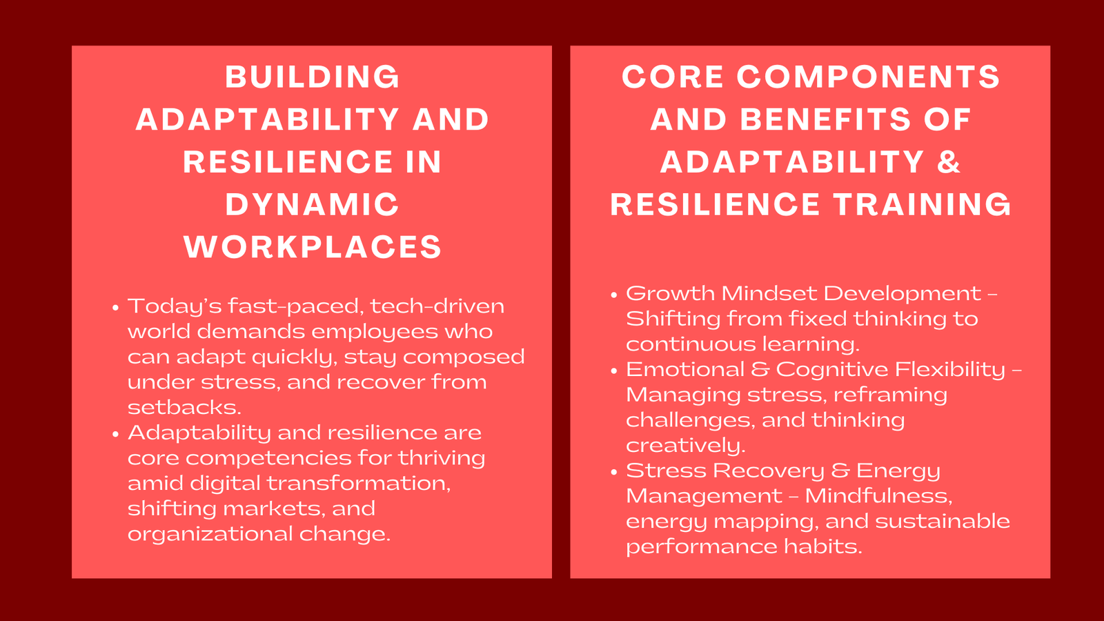 Adaptability and Resilience Training Professional Development for Dynamic Workplaces