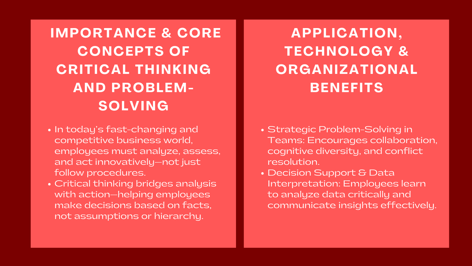 Critical Thinking and Problem-Solving Corporate Training for Employees